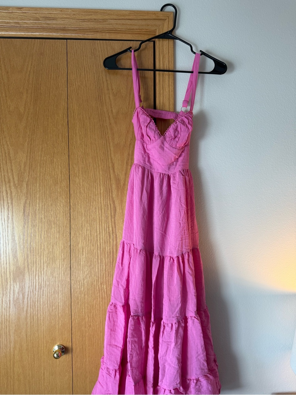 Princess Polly Pink Tiered Midi Dress